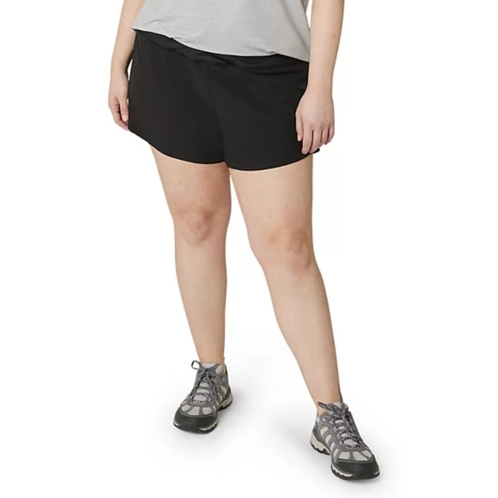 ❤NWT BLACK EDDIE BAUER SHORTS - SKYLINE TRAIL ACTIVE - ZIPPER POCKET - PLUS SIZE
